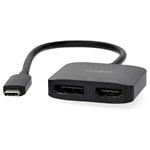 NEDIS kabelový adaptér USB-C/USB 3.2 Gen 1/ USB-C zástrčka - DisplayPort zásuvka - HDMI zásuvka/ černý/ BO CCGB64385BK02