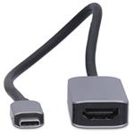 NEDIS kabelový adaptér USB-C/USB 3.2 Gen 1/ USB-C zástrčka - HDMI zásuvka/ kulatý/ černý/ BOX/ 20cm CCGB64660BK02