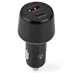 NEDIS nabíječka do auta/ 65 W/ 12 - 24 V DC/ 3.25 A/ USB-A/ USB-C/ automatická volba napětí/ černá CCPD65W100BK