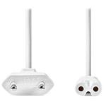 NEDIS napájecí kabel pro adaptéry/ Euro zástrčka - konektor IEC-320-C7/ přímý-přímý/ dvoulinka/ bílý/ 5m CEGL11040WT50