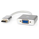 NEDIS PROFIGOLD adaptér HDMI/VGA/ konektor HDMI - VGA zásuvka/ hliník/ stříbrný/ BOX/ 20cm CCTB34900AL02