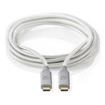 NEDIS PROFIGOLD USB-C/USB 3.2 Gen 2x2 kabel/ USB-C zástrčka - USB-C zástrčka/ nylon/ stříbrný/ BOX/ 1m CCTB64020AL10