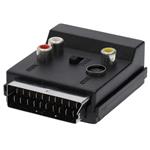 NEDIS SCART adaptér/ SCART zástrčka - S-video Female / SCART zásuvka / 3x RCA zásuvka/ černý/ box CVGB31903BK