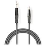 NEDIS stereo audio kabel/ 6,35 mm zástrčka - 3,5 mm zástrčka/ šedý/ 3m COTH23205GY30