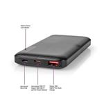 Nedis UPBKPD10000BK - Powerbanka | 10000 mAh | Výstup 1x USB-A / 1x USB-C™ | Vstup 1x Micro USB / 1x USB-C™ | PD2.0 18W