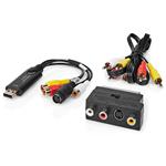 NEDIS video převodník/ USB 2.0/ 480p/ A/V kabel/ SCART/ 3x RCA zásuvka/ S-video zásuvka/ černý VGRRU101BK