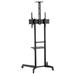 Neomounts FL50-550BL1 / Mobile Floor Stand incl. AV- and cam shelf (height adjustable: 128,5-145 cm) / Black