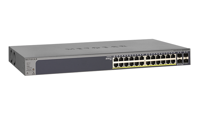 NETGEAR Pro GS728TPPv2 - Přepínač - L3 - inteligentní - 24 x 10/100/1000 (PoE+) + 4 x gigabitů SFP GS728TPP-200EUS