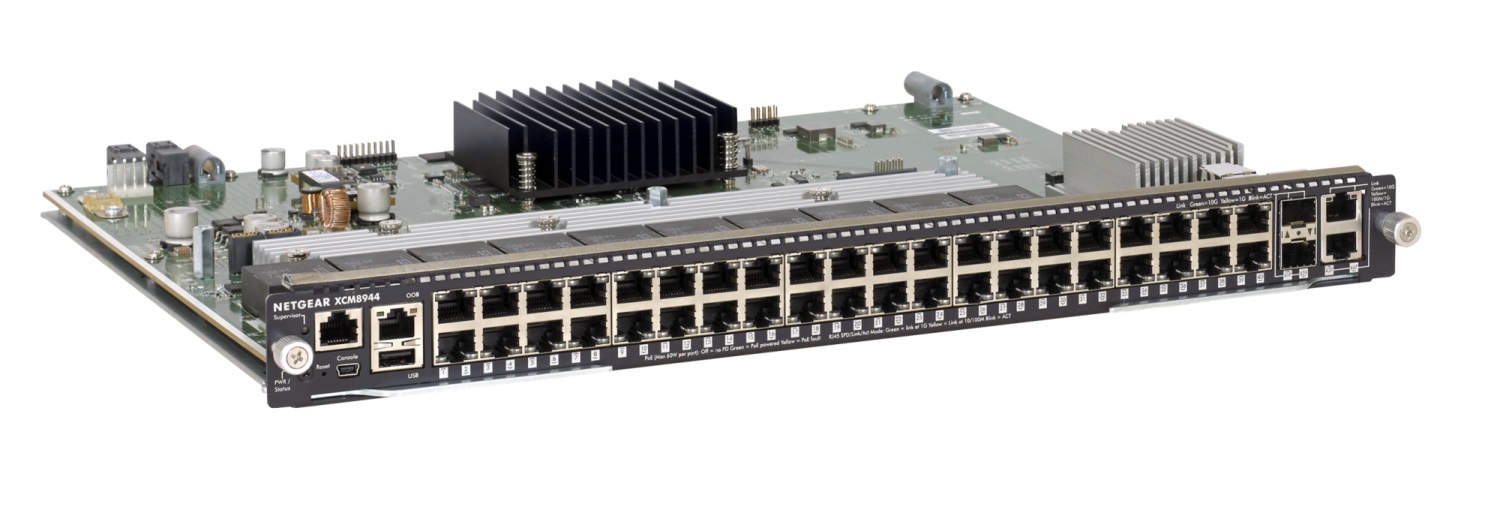NETGEAR XCM8944 - Přepínač - 40 x 10/100/1000 + 2 x 10Gb Ethernet + 2 x 10 Gigabit SFP+ - zásuvný m XCM8944-10000S