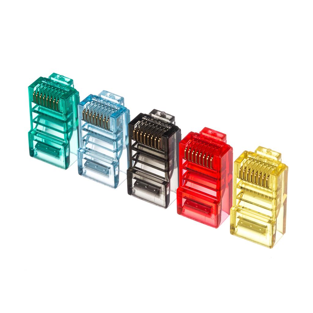 Netrack konektor RJ45 8p8c, UTP lanko/licna, kat. 5e (100 ks), barva mix 105-50MIX