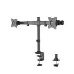 NewStar Tilt/Turn/Rotate Dual Desk Mount (clamp & grommet) for two 10-27" Monitor Screens, Height A FPMA-DCB100DBLACK