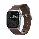 Nomad kožený remienok pre Apple Watch 38/40 mm - Modern Brown/Silver Hardware NM1A3RSM00