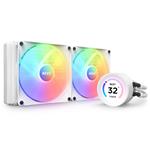 NZXT vodní chladič Kraken 280 ELITE RGB / 2x140mm RGB fan / 4-pin PWM / LCD disp. / 6 let / bílý RL-KR28E-W1