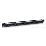 OEM patch panel 24port Cat5E, UTP, blok 110, 1U, čierny 19255