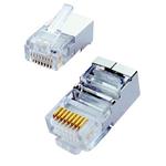 OEM Tienený konektor STP RJ45-8p8c,15µ" Au, drôt, (100ks) OEMSPL2788-S