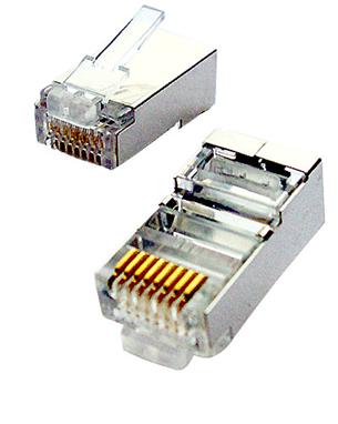 OEM Tienený konektor STP RJ45-8p8c,50µ" Au, drôt, Cat5, (100ks) OEMSPL3788-S