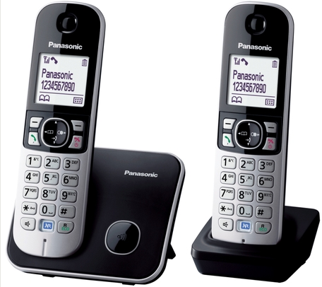 Panasonic KX-TG6812FXB, bezdrát. telefon, 2 sluchátka