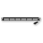 Panduit MINI-COM All Metal Shielded Modular Patch Panel - Propojovací panel - černá - 1U - 19" - 24 CP24BLY