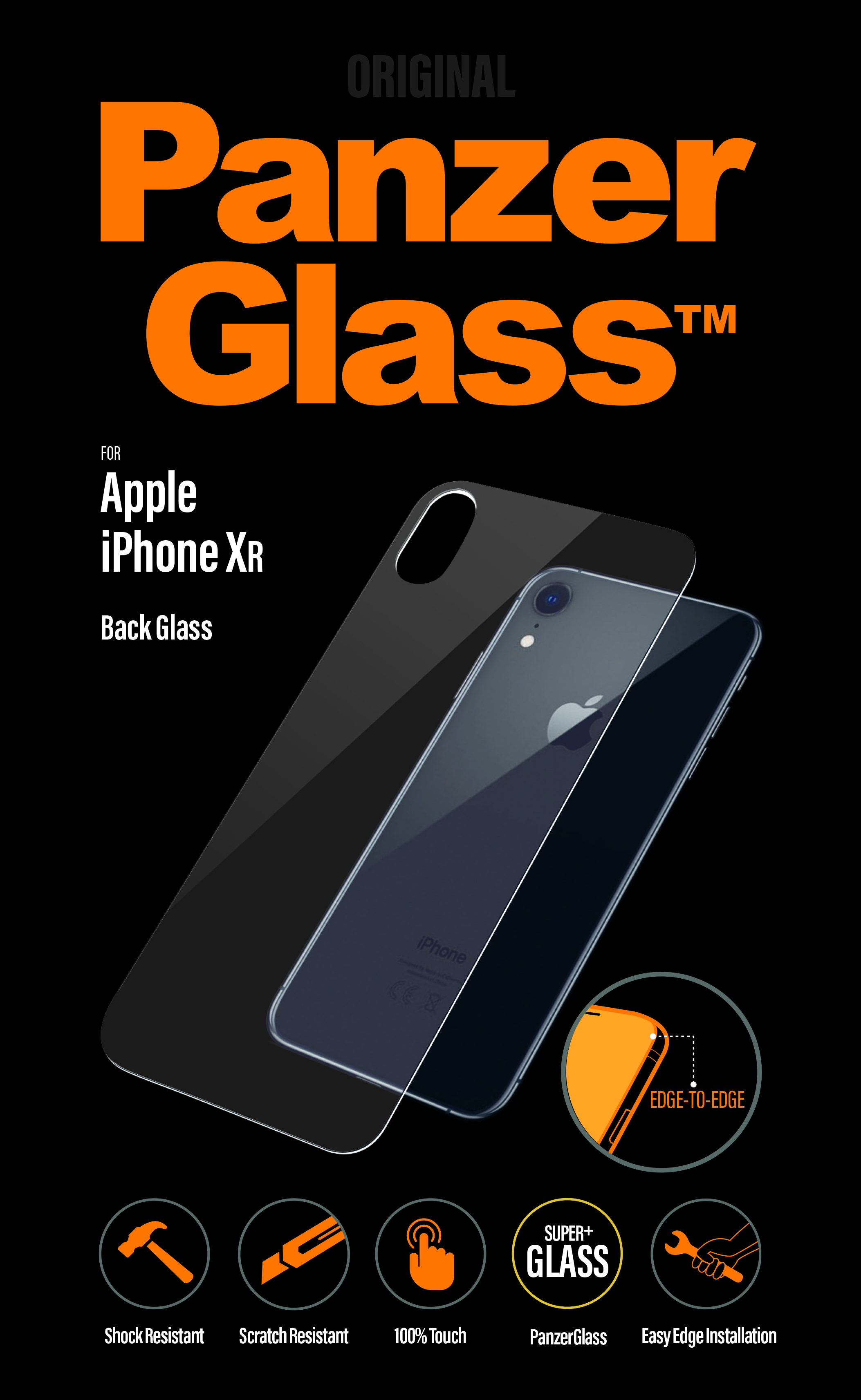 PanzerGlass - Tvrdené sklo Backglass pre iPhone XR, číra 2642