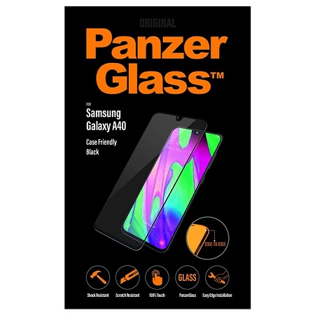 PanzerGlass - Tvrdené sklo Case Friendly pre Samsung Galaxy A40, čierna 5711724071898