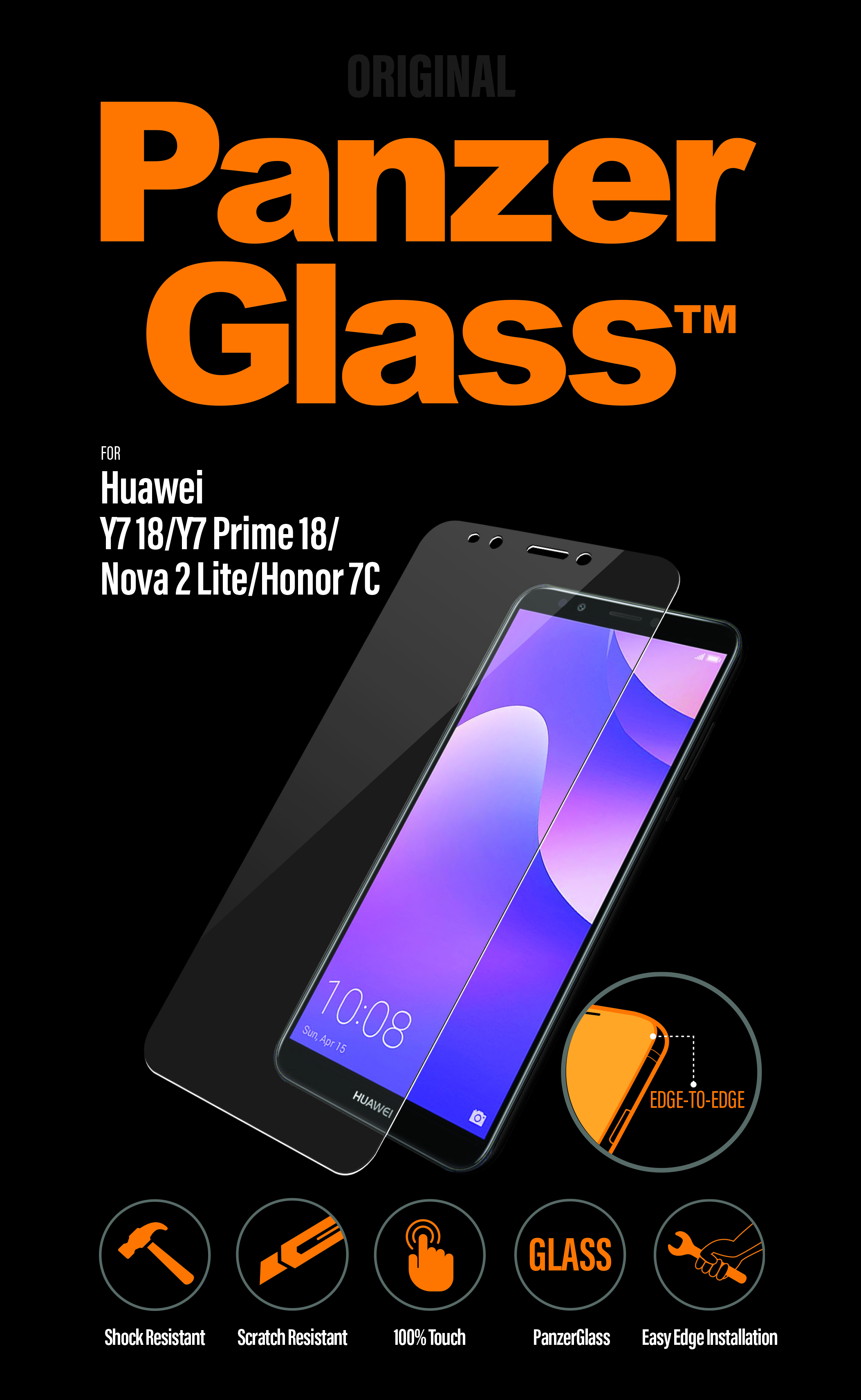 PanzerGlass - Tvrdené sklo pre Huawei Y7 2018/Y7 Prime 2018/Nova 2 Lite, číra 5307