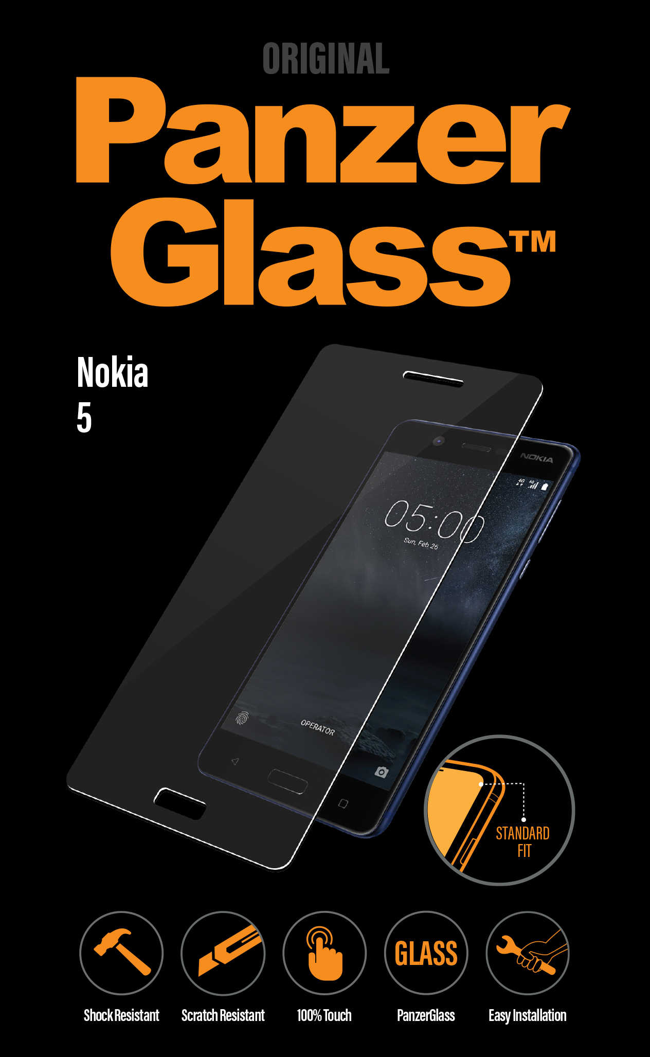 PanzerGlass - Tvrdené sklo pre Nokia 5, číra 6753