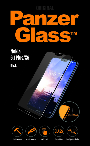 PanzerGlass - Tvrdené sklo pre Nokia 6.1 Plus, čierna 6764