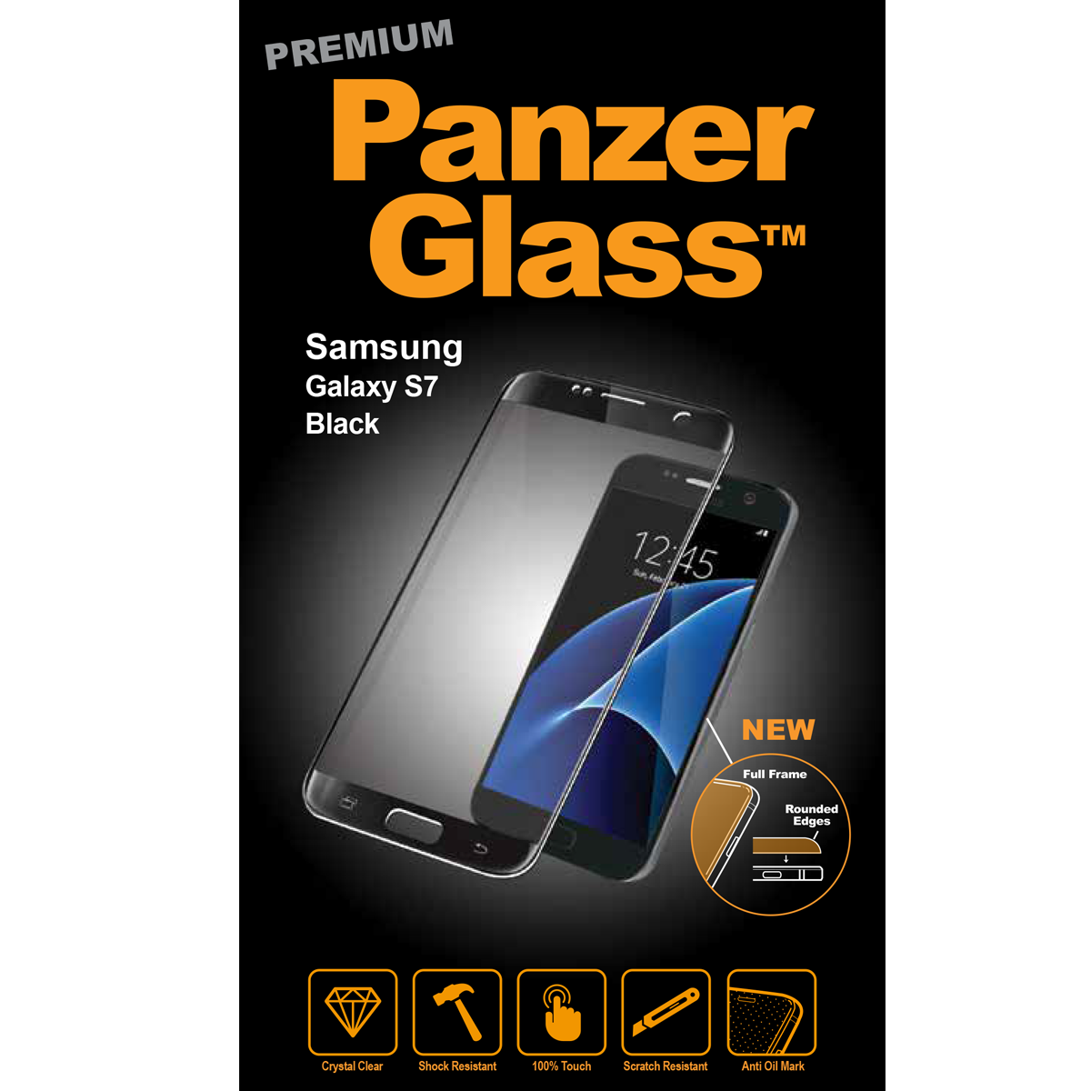 PanzerGlass - Tvrdené sklo PREMIUM pre Samsung Galaxy S7, čierna 1054