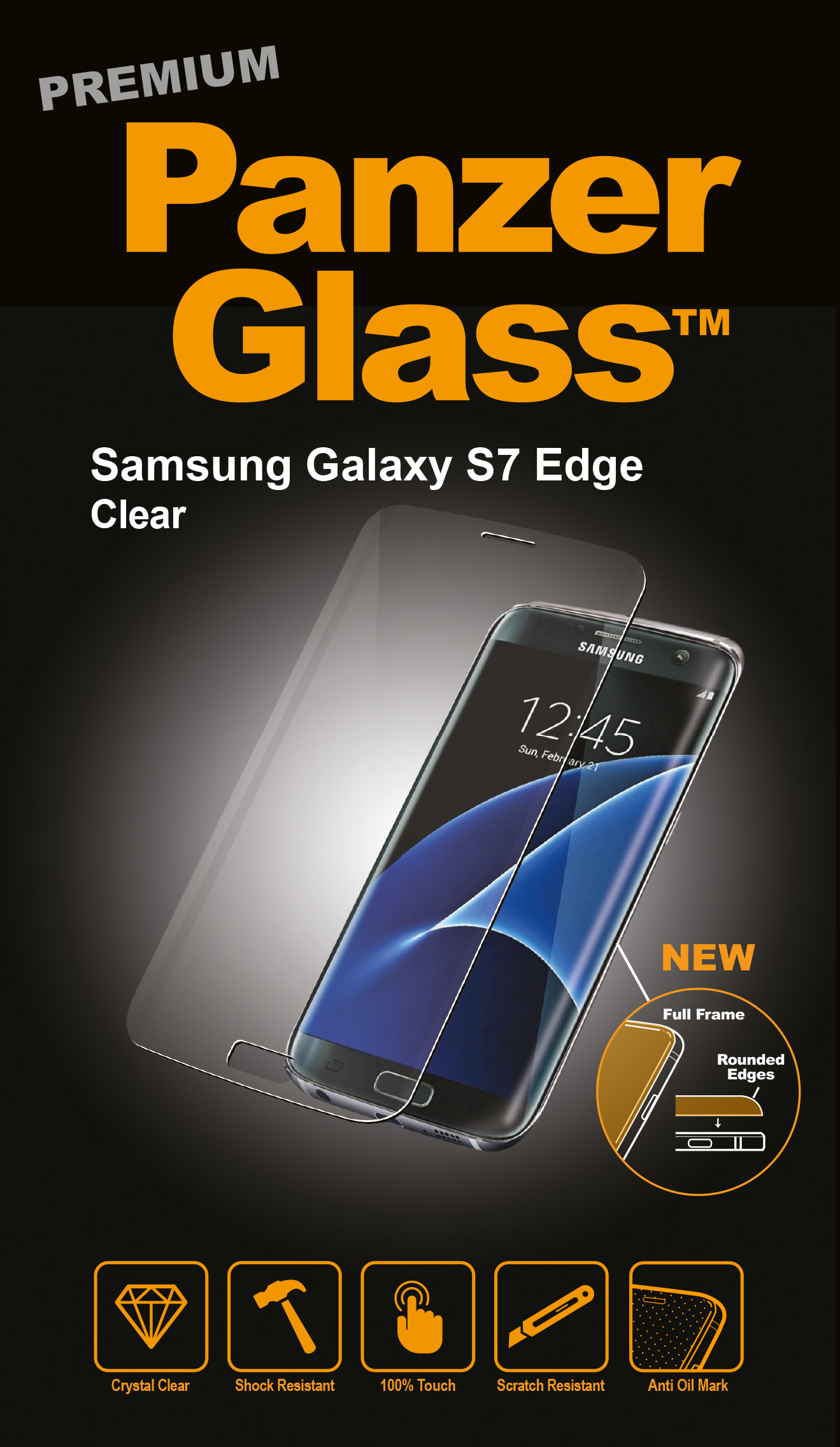 PanzerGlass - Tvrdené sklo PREMIUM pre Samsung Galaxy S7 Edge, číra 7101