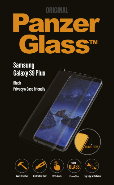 PanzerGlass - Tvrdené sklo Privacy, Case Friendly pre Samsung Galaxy S9 Plus, čierna P7143