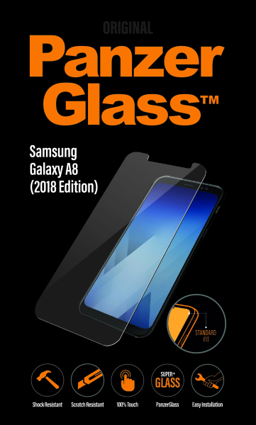 PanzerGlass - Tvrdené sklo Standart fit pre Samsung Galaxy A8 2018, číra 7141