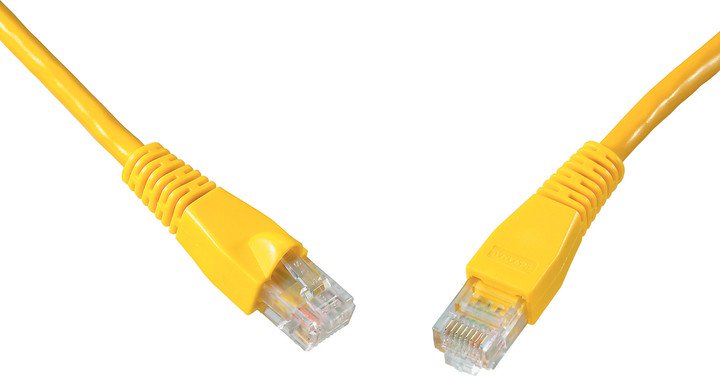 Patch kabel CAT6 UTP PVC 10m žlutý snag proof C6-114YE-10MB