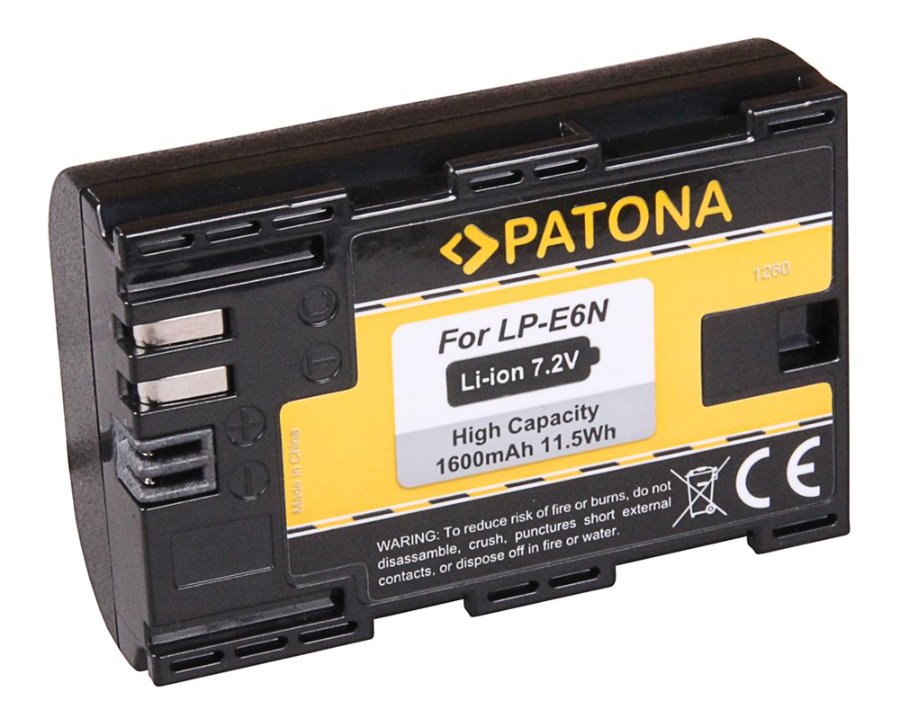 PATONA baterie pro foto Canon LP-E6 1600mAh Li-Ion PT1260