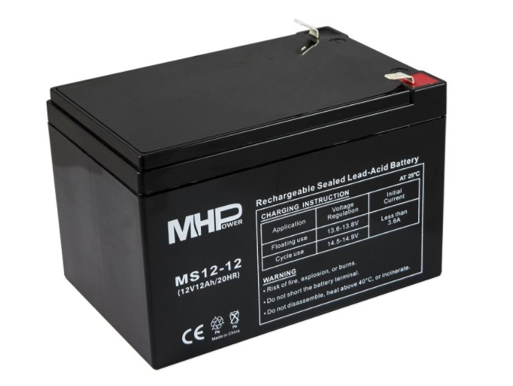 Pb akumulátor MHPower VRLA AGM 12V/12Ah (MS12-12)