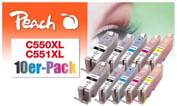 PEACH kompatibilní cartridge Canon PGI-550XL/CLI-551XL Combi pack(10) 8x13ml, 2xBlack, 2xCyan, 2xMagenta, 2xYello 319979