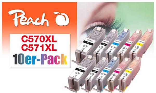 PEACH kompatibilní cartridge Canon PGI-570XL/CLI-571XL Combi pack (10) 8x13 ml,2x Black, 2xCyan,2xMagenta,2xYello 319980