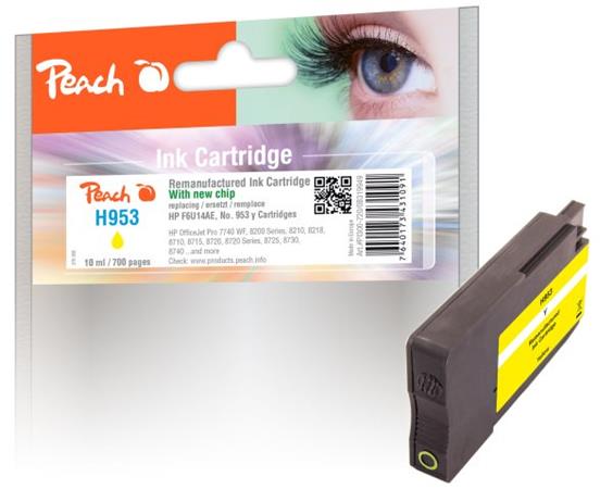 PEACH kompatibilní cartridge HP No. 953, žlutá, F6U14AE, 10ml 319949