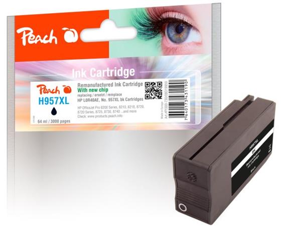 PEACH kompatibilní cartridge HP No. 957XL, černá, L0R40AE, 64ml 319959