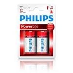 Philips batéria C PowerLife, alkalická - 2ks LR14P2B/10