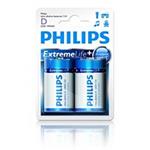 Philips baterie D ExtremeLife+, alkalická - 2ks LR20E2B/10