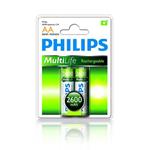 Philips R6B2A260/10 MultiLife Nabíjateľná batéria AA, 2 600 mAh nikel-metal hydridová 2ks