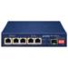 Planet BSP-115HP-5A Hybridní PoE solární switch, 5x 1Gb, 1x SFP, 1x PoE++ 802.3bt, 2x 802.3at, 2x at/pasivní, -20~65°C