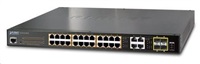 PLANET GS-4210-24P4C Switch 24 x 10/100/1000 PoE+ + 4x 1G Combo, 220W, SNMP, kov, rack