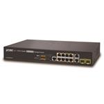 Planet GS-5220-8P2T2S, L2/L3 PoE switch 8+2x TP,2x SFP(DDM) 1000Base-X,Web/SNMPv3, IGMPv3,IEEE 802.3at-240W