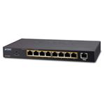 PLANET GSD-908HP Switch 8x PoE 802.3at, 120W, ext.zdroj, kov, fanless