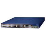 Planet GSW-5240HP L2 switch, 48x1Gb, 4x1Gb SFP, 48x1G 802.3at PoE+ 370W, 0~50°C