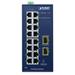 Planet IGS-4215-16T2S-U průmyslový L2 switch, 16x1Gb, 2x1Gb SFP, dual 9-48VDC, -40~75°C, 1x Micro-USB female port, IP30