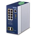 Planet IGS-4215-4UP4T2S průmyslový L2 switch, 8x1Gb, 2x1Gb SFP, 4x PoE 802.3bt 240W, 48-54VDC, -40~75°C, IP30