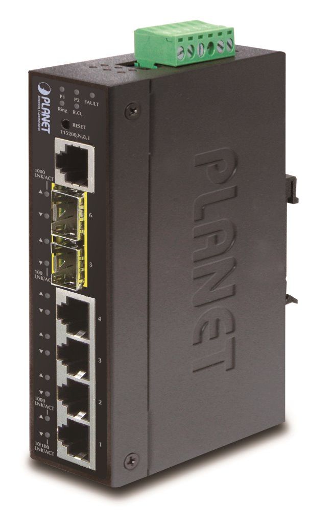 PLANET IGS-5225-4T2S Průmyslový Switch 4x 10/100/1000T, 2x 100/1000X SFP, -40~+75°C