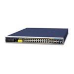 Planet IGS-6325-24P4X, 24x 1000Base-T, 4x 10Gbit SFP+, L3 WEB/SNMPv3, -40 až 75°C, AC+DC, IP30, PoE 440W, fanless